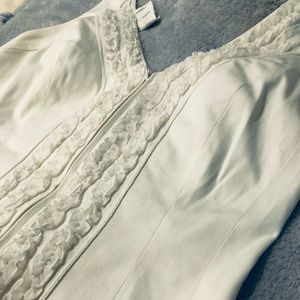 White ruffle halter top